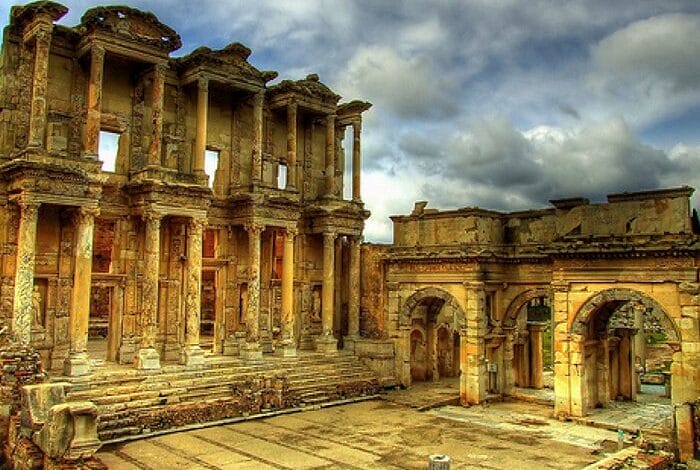 The Library of Celsus from ancient times in Turkey.