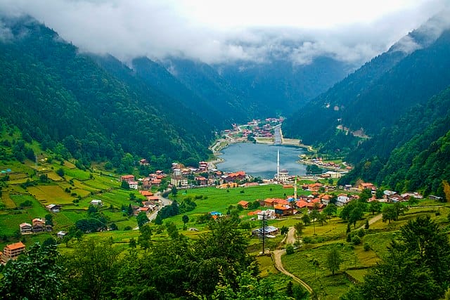 Uzungol lake and town 1