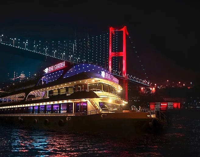 Enjoying the Bosphorus night in Istanbul