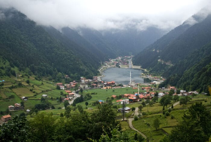 Uzungol lake and town